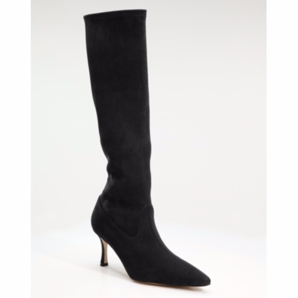 Manolo Blahnik Pascalare Suede Knee-High Boots - Picture 1 of 7